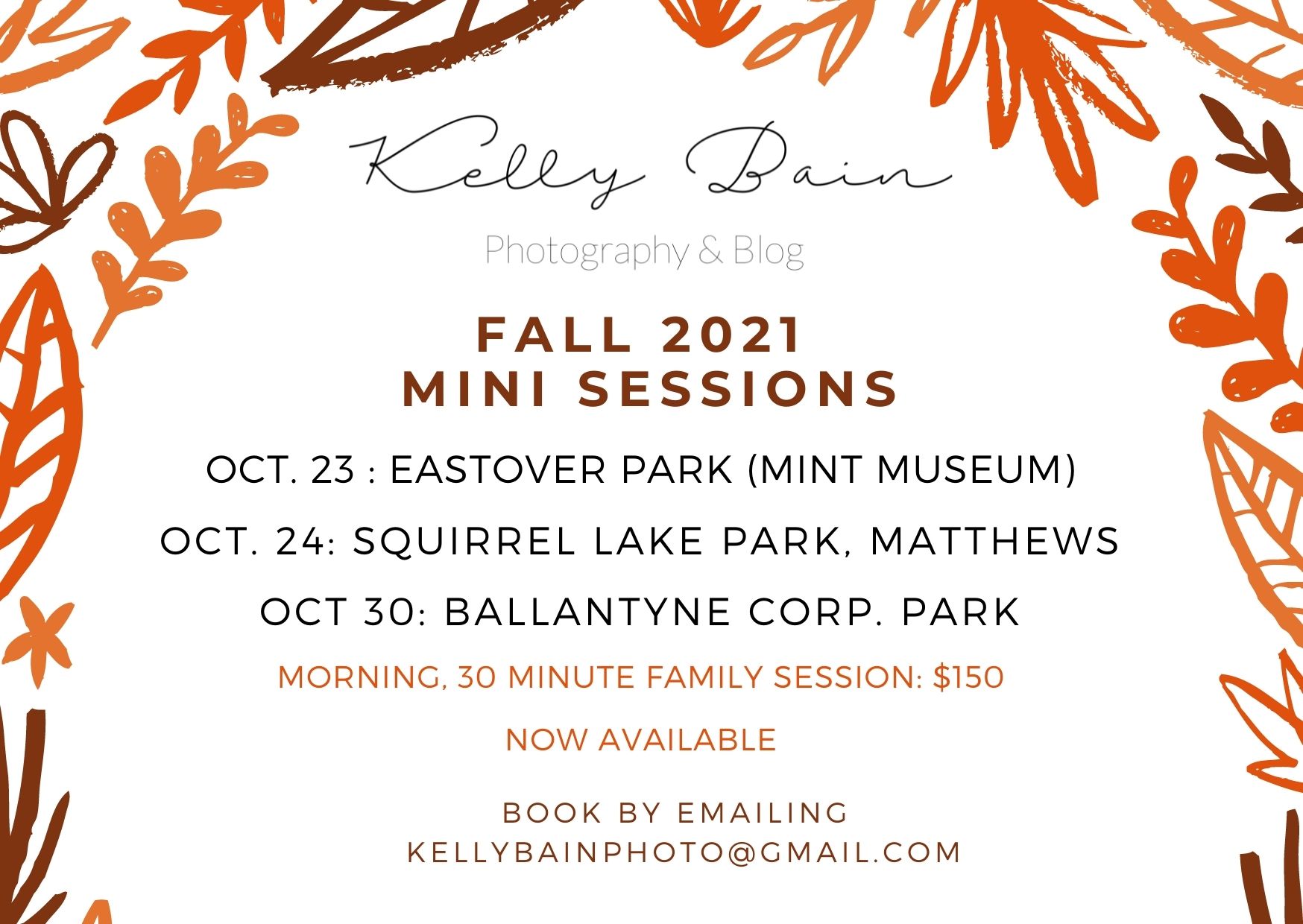 Charlotte NC Fall Mini Sessions 2021